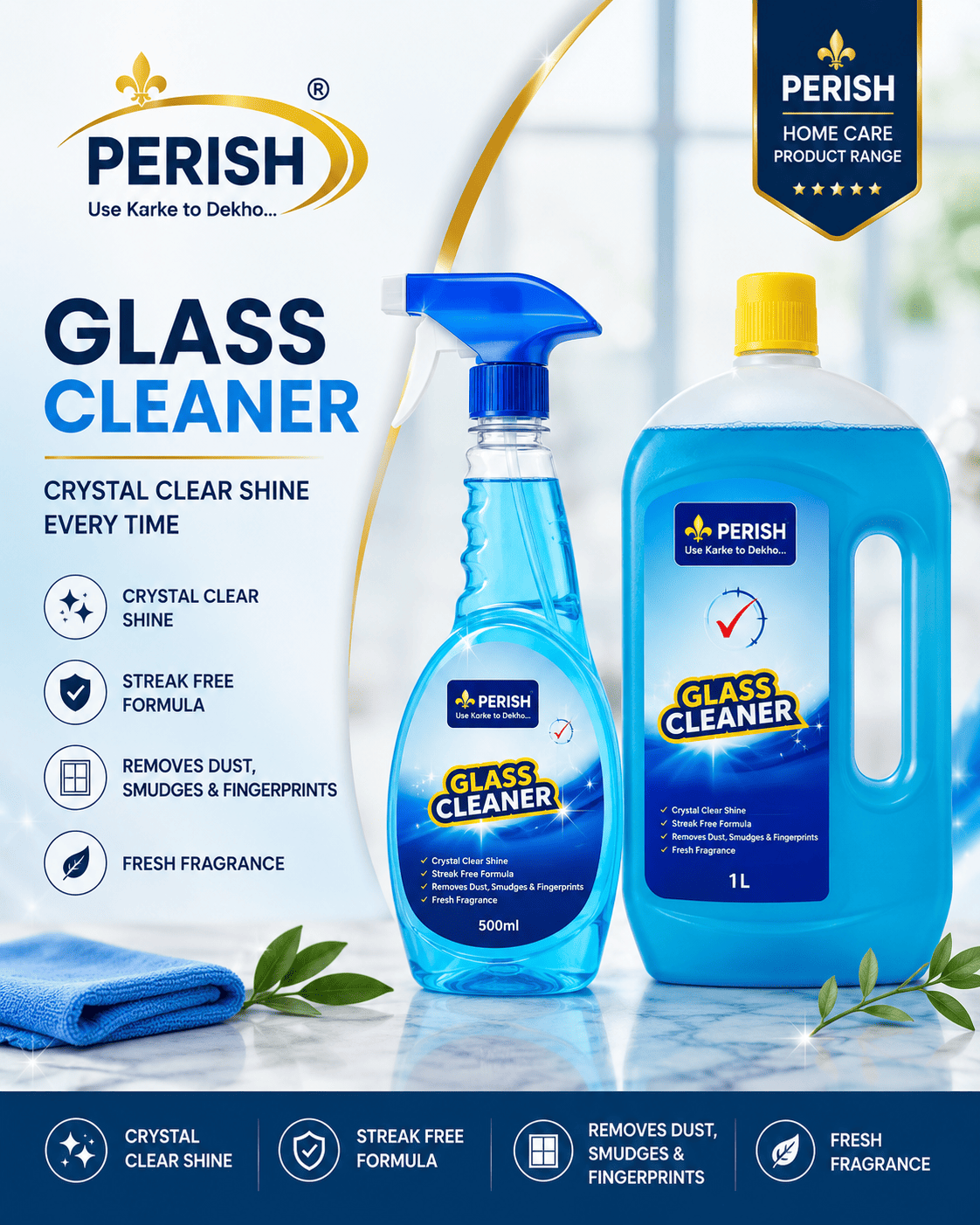 Glass Cleaner (500 ml, 1L)